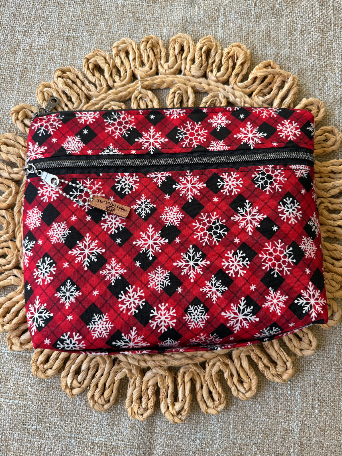 Snowflake Plaid Book Sleeve