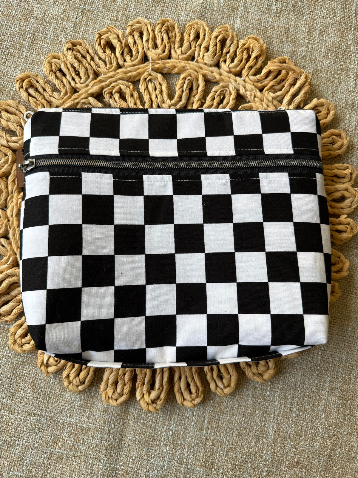 Black & White Checkered Book Sleeve