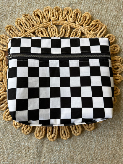Black & White Checkered Book Sleeve