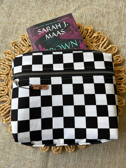 Black & White Checkered Book Sleeve