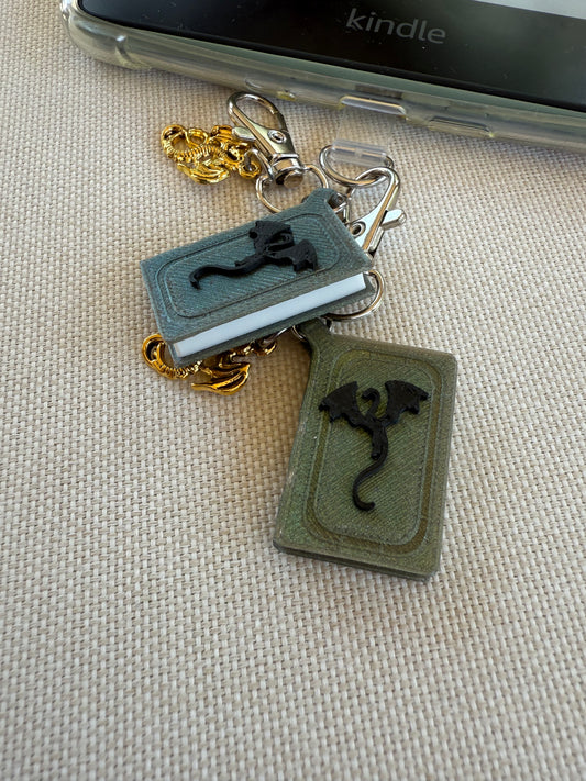 Dragon Book Tethered Charm
