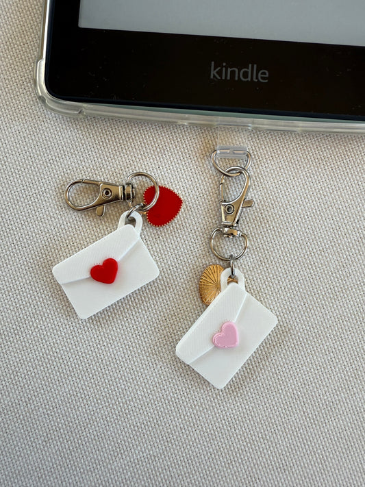 Heart Envelope Tethered Charm