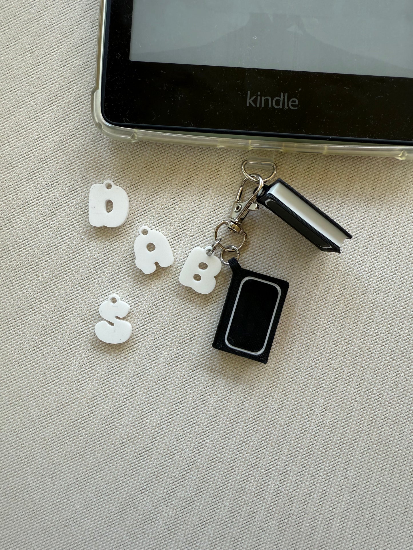Black Book with Initial Tethered Charm