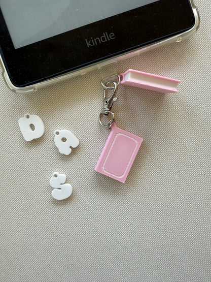 Pink Book with Initial Tethered Charm