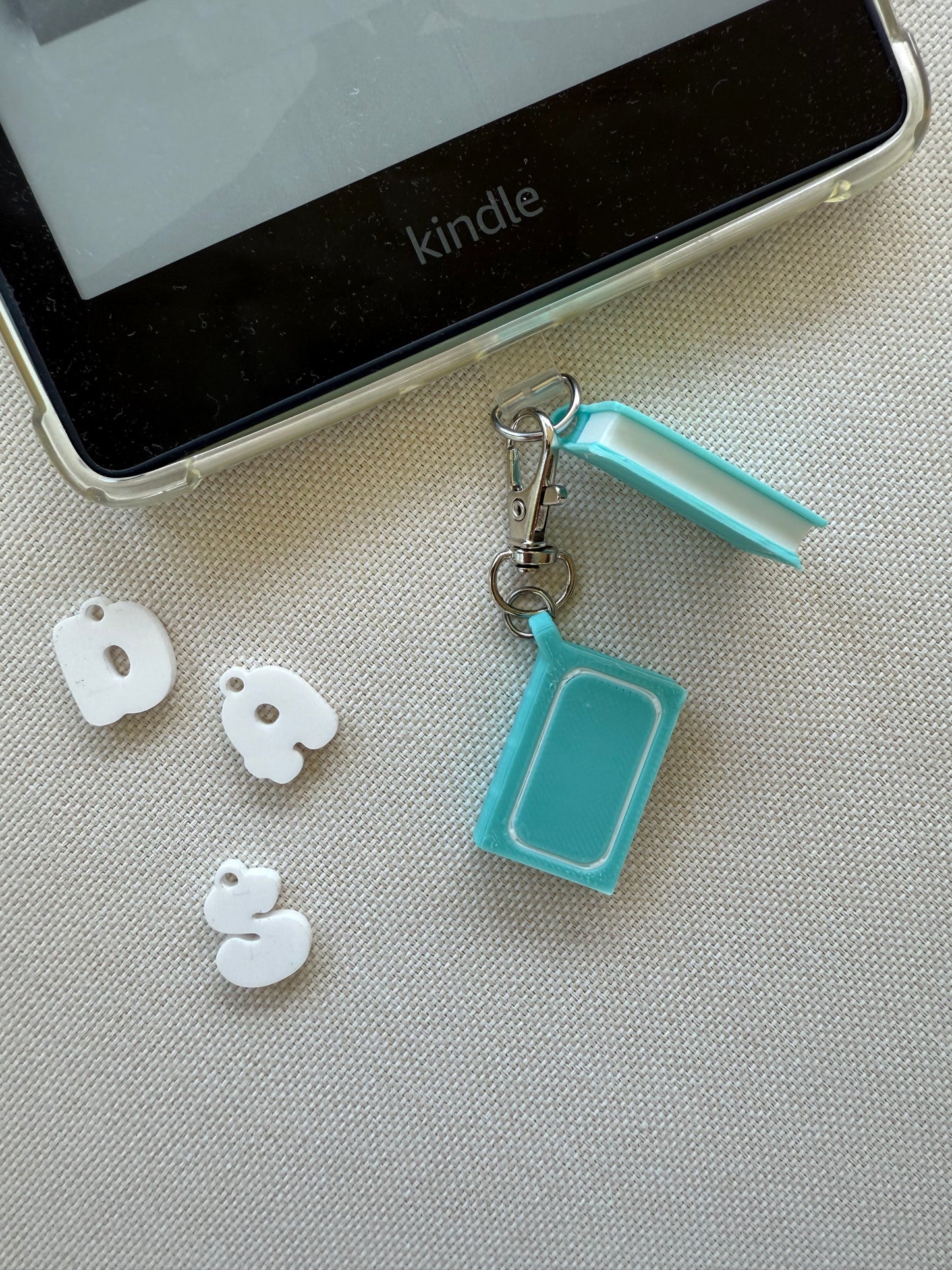 Teal Book with Initial Tethered Charm