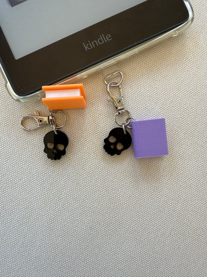 Book with Skull Tethered Charm