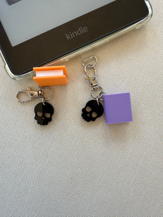 Book with Skull Tethered Charm