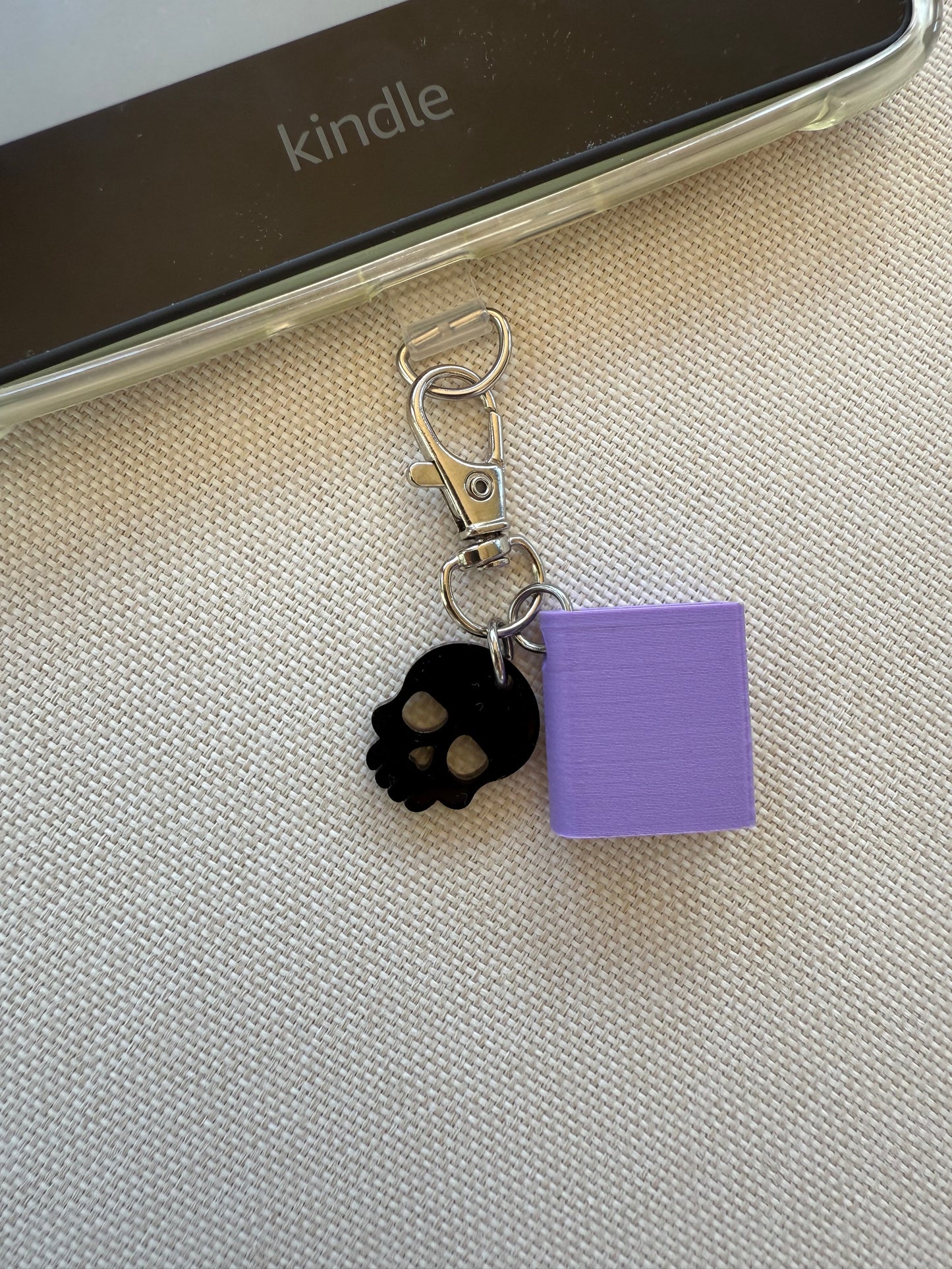 Book with Skull Tethered Charm