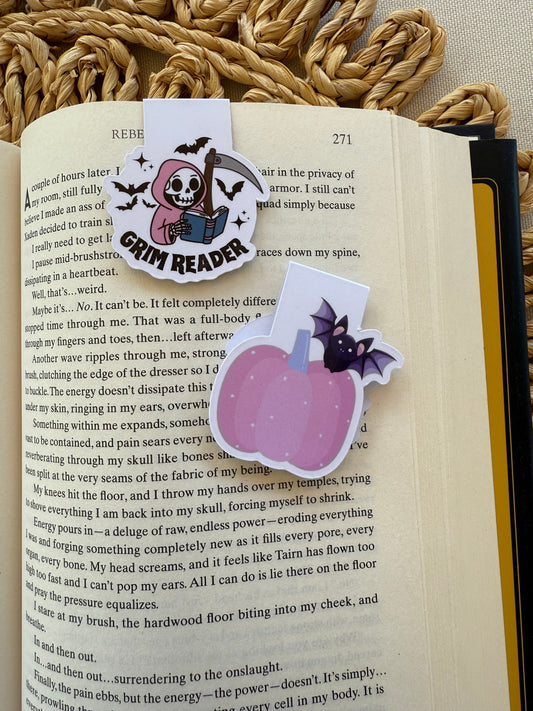 Cute Grim Reader Magnetic Bookmark