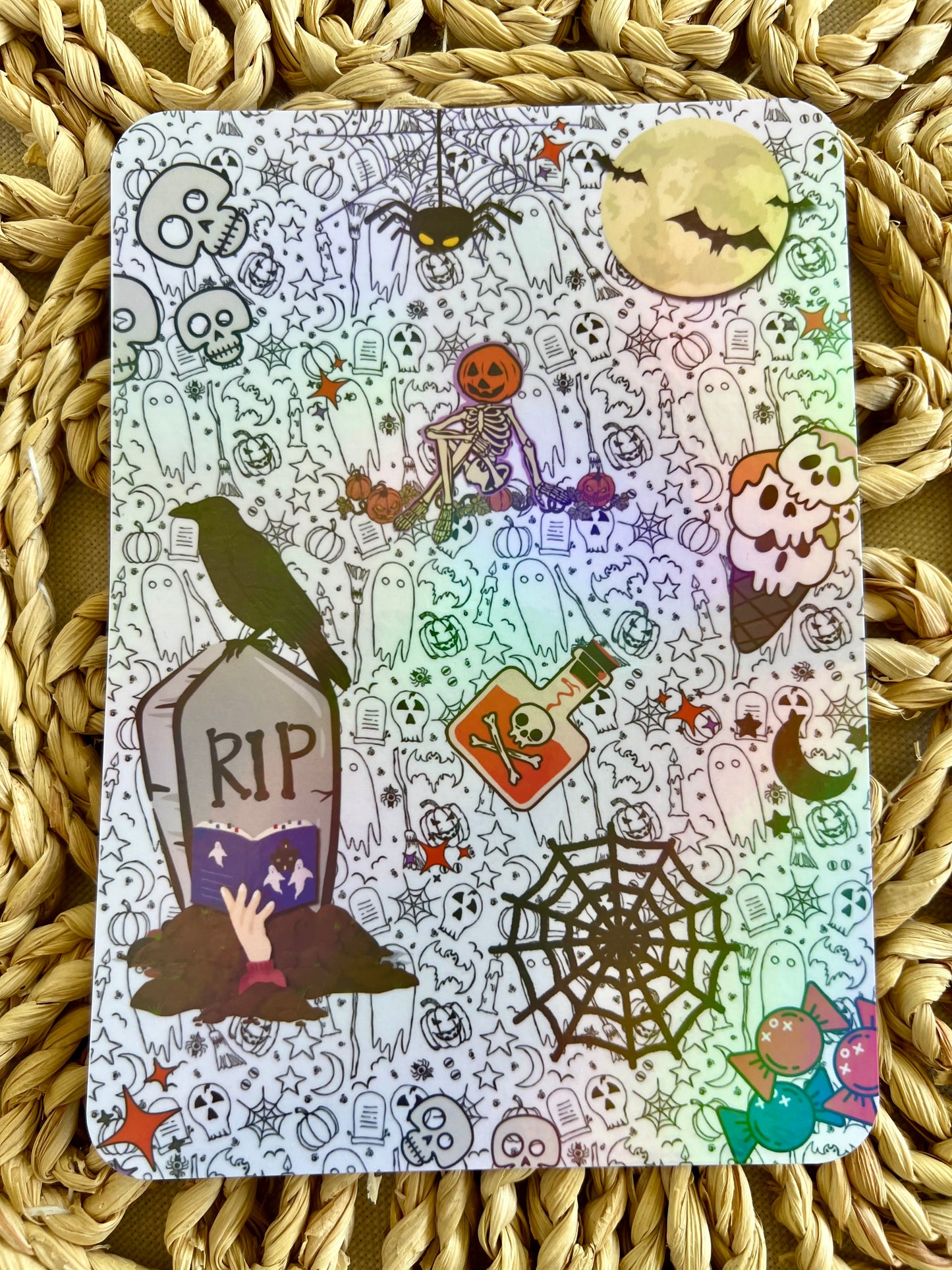 Holographic Halloween Stickers kindle insert