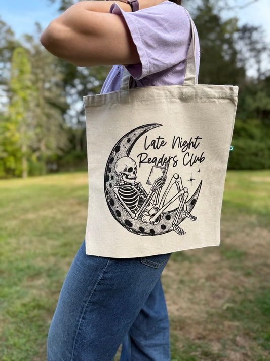 Late Night Readers Club Tote Bag