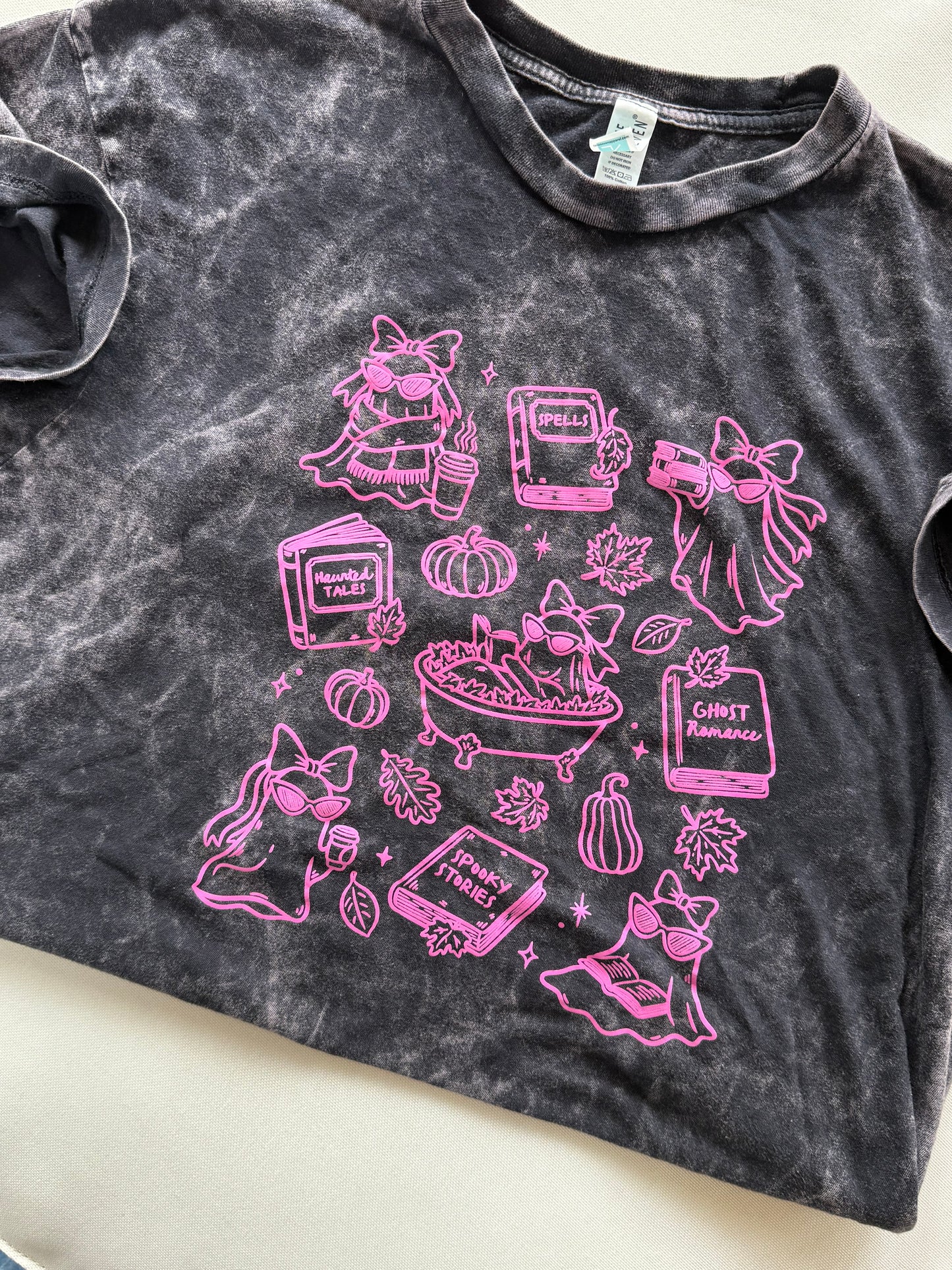 Acid Wash Pink Ghosts Shirt