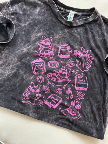 Acid Wash Pink Ghosts Shirt