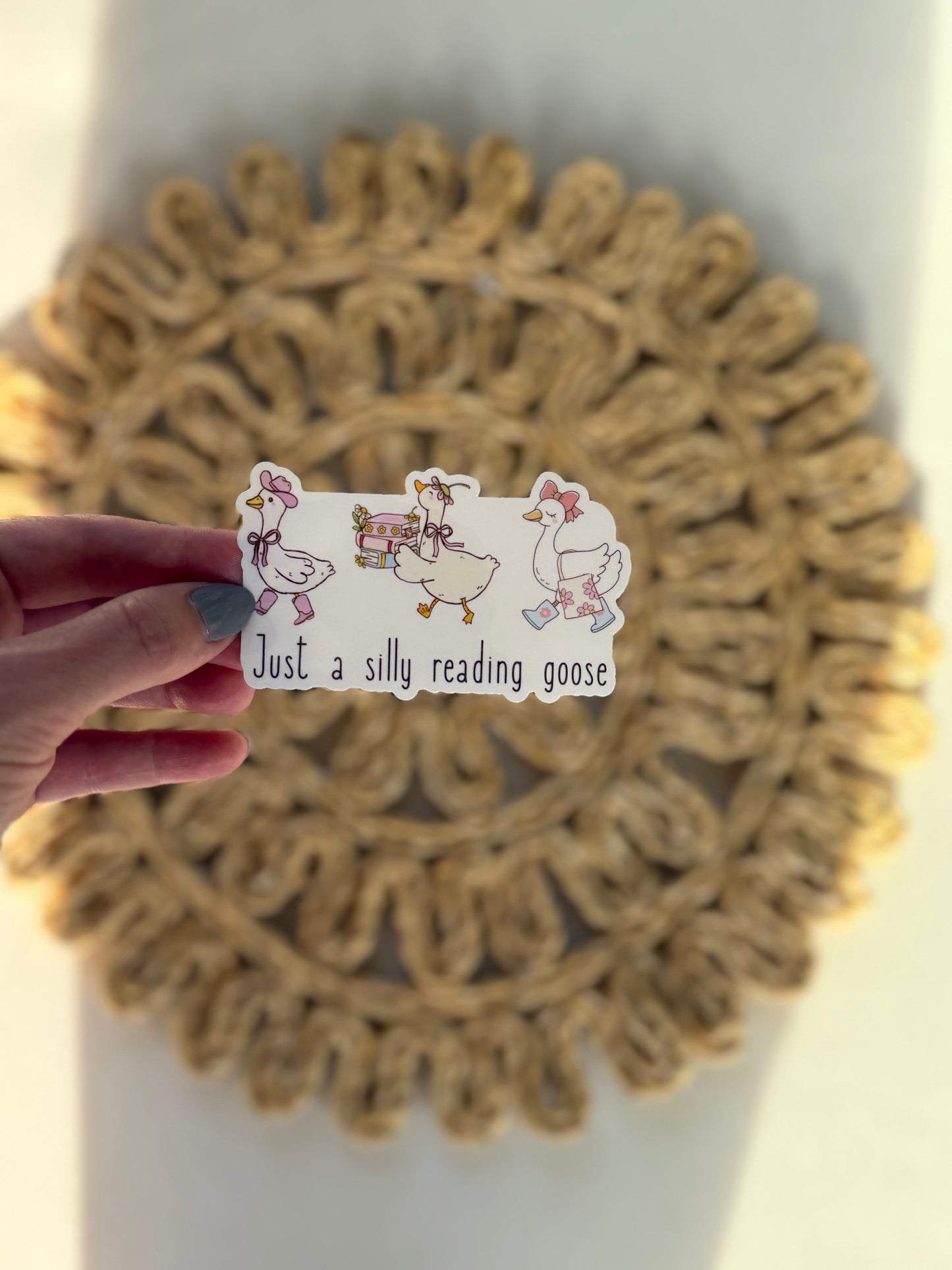 Silly Reading Goose Sticker