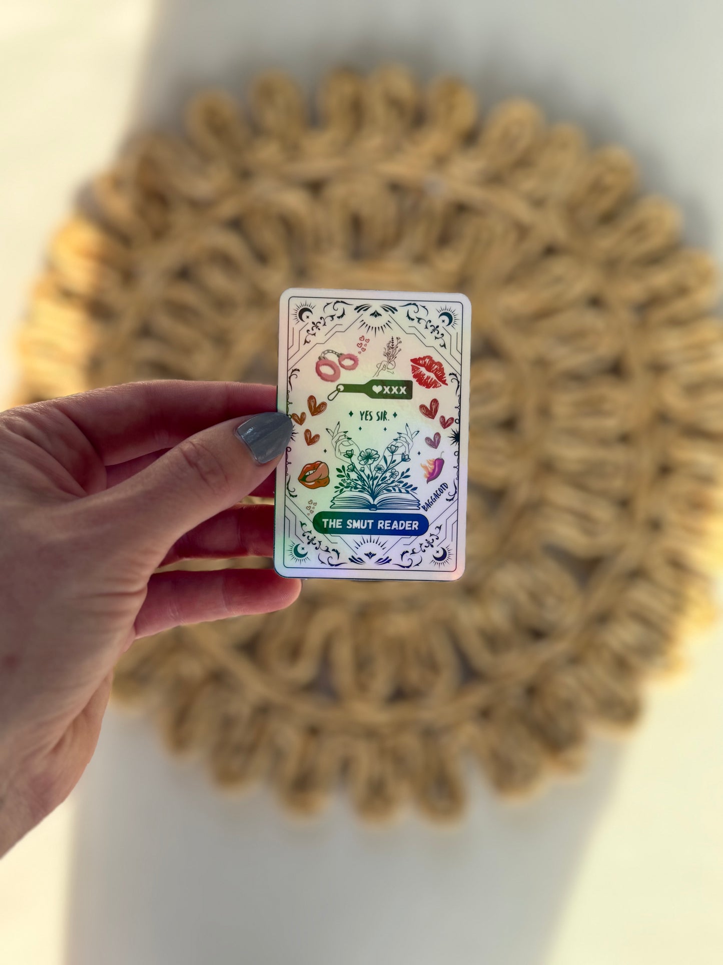 Holographic The Smut Reader Sticker