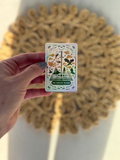 Holographic The Fantasy Reader Sticker