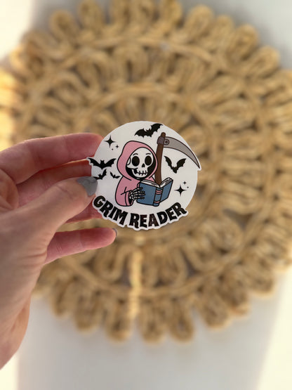 Cute Grim Reader Sticker