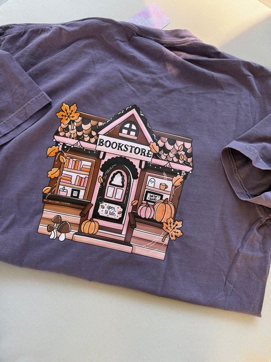 Fall Bookstore Shirt (Back Print & Pocket)