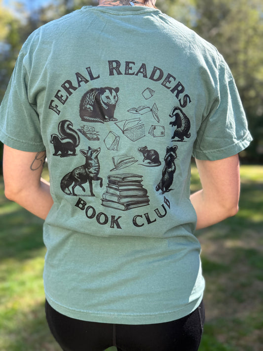 Feral Readers Book Club Shirt (Back Print & Pocket)