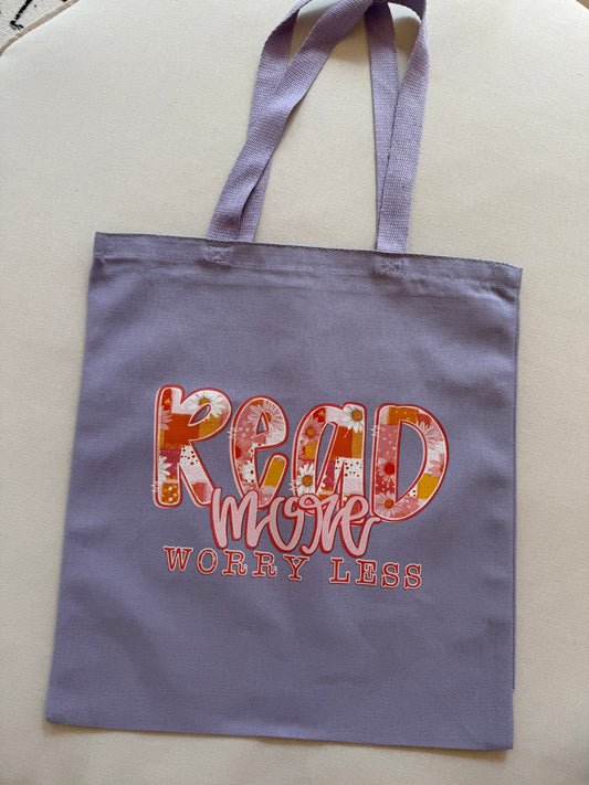 IMPERFECT read more worry less tote bag