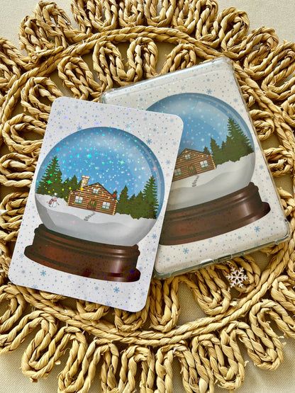 Cabin Snow Globe Kindle Insert