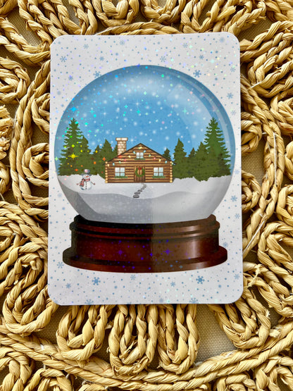 Cabin Snow Globe Kindle Insert