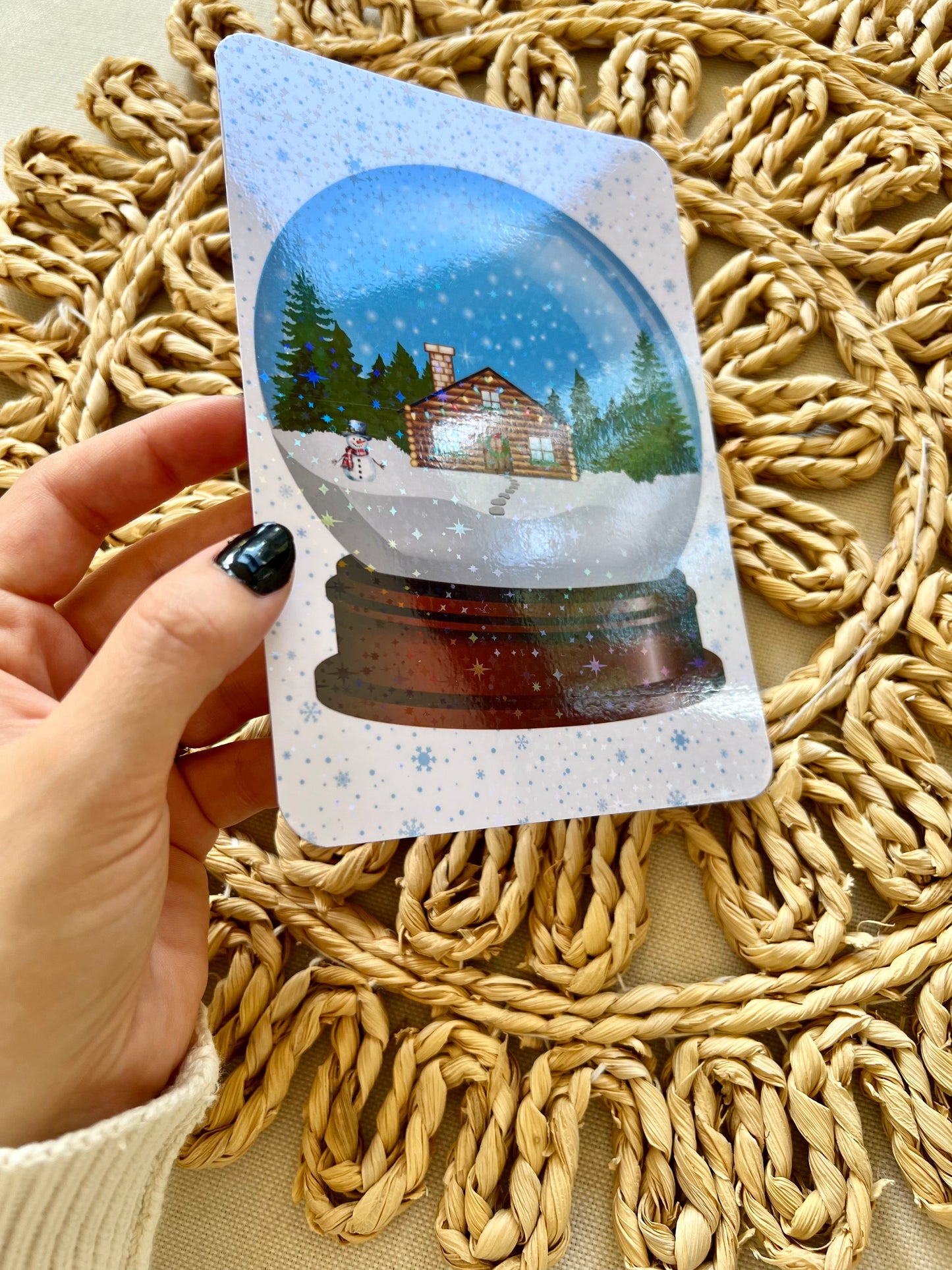 Cabin Snow Globe Kindle Insert