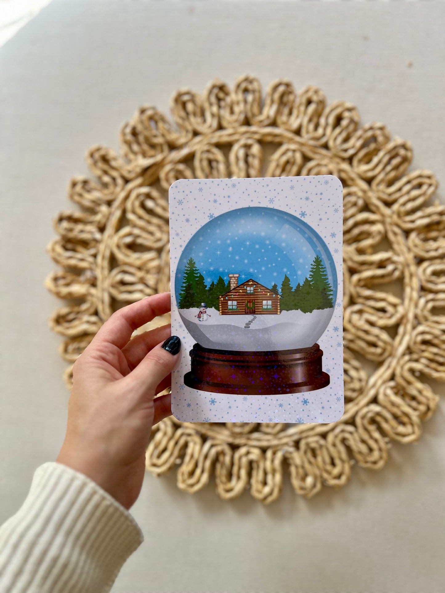 Cabin Snow Globe Kindle Insert