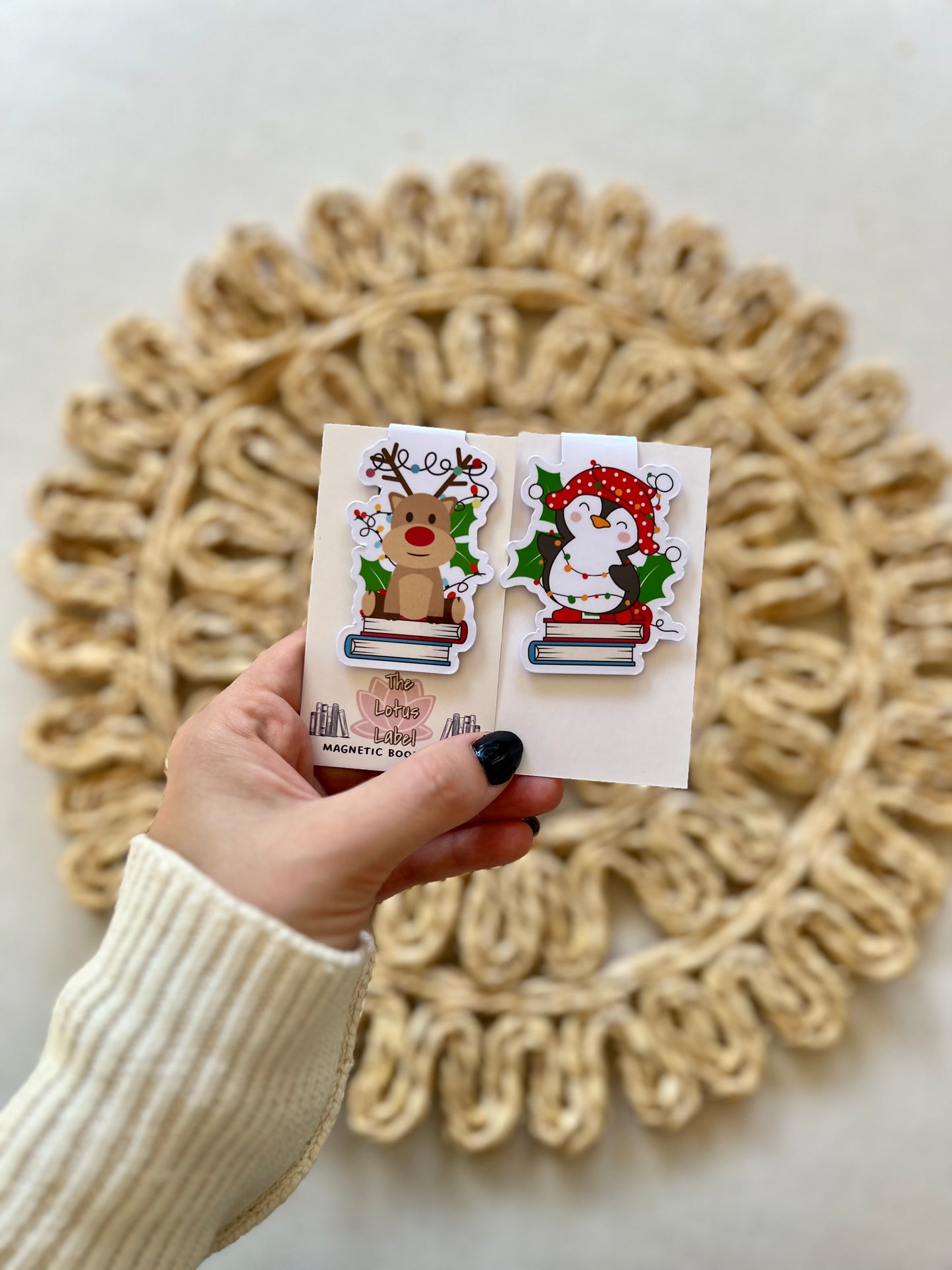 Reindeer & Penguin Magnetic Bookmark