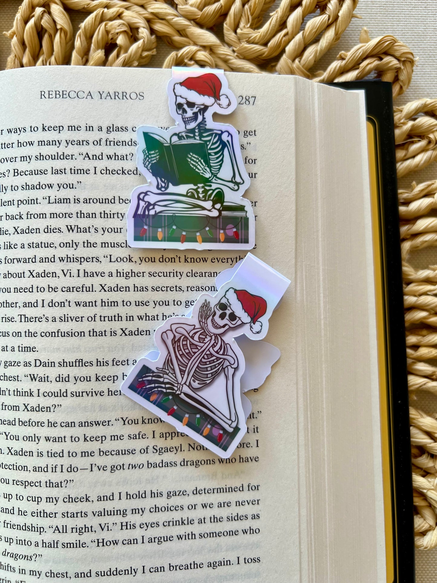 Holographic Christmas Skelly Magnetic Bookmark