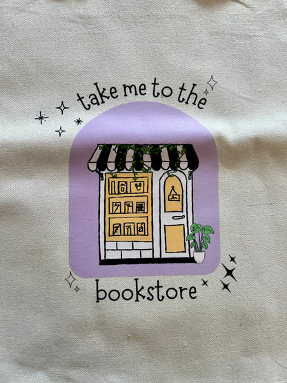 Take me to the bookstore tote