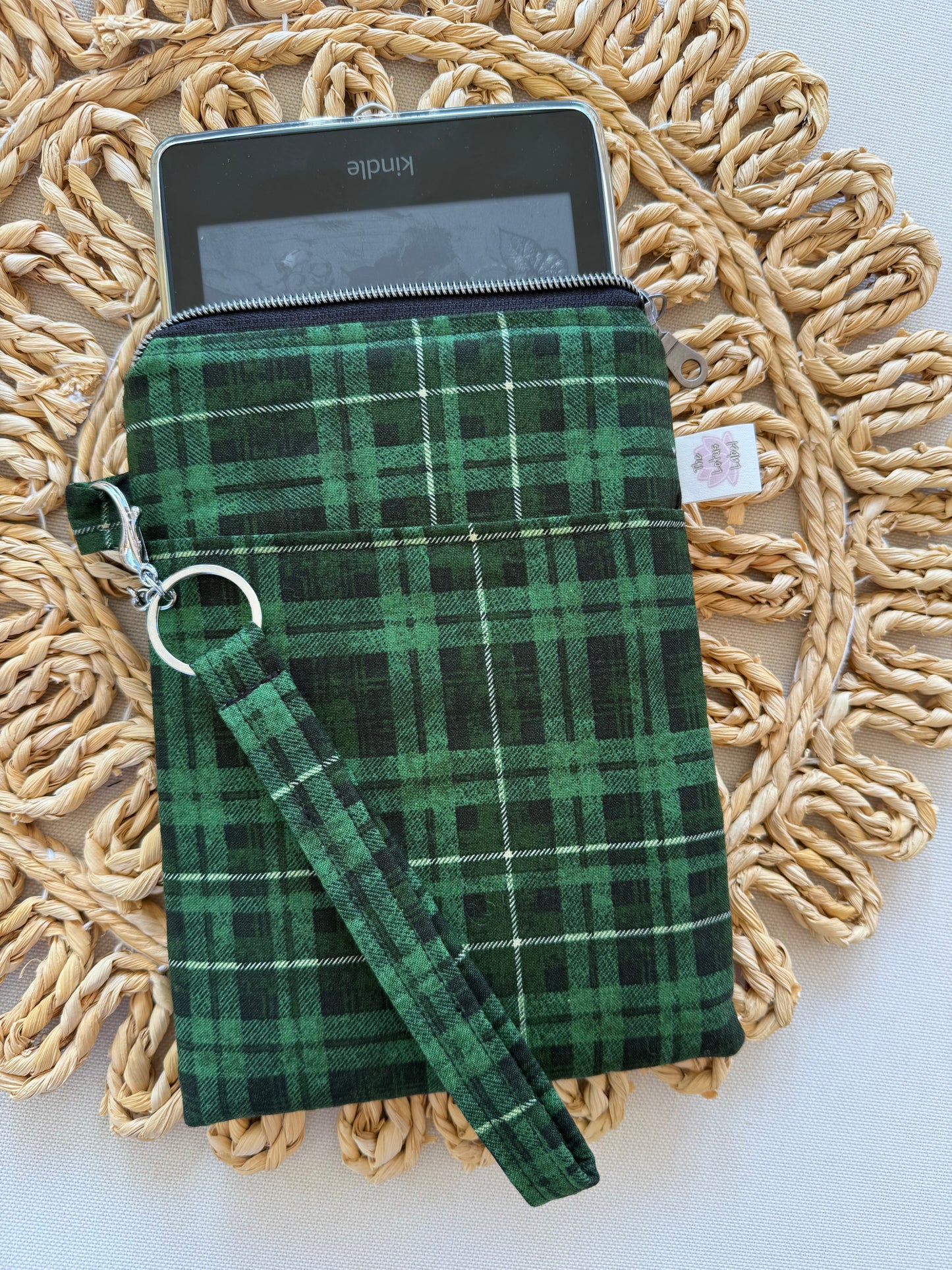 Green Plaid Kindle Sleeve