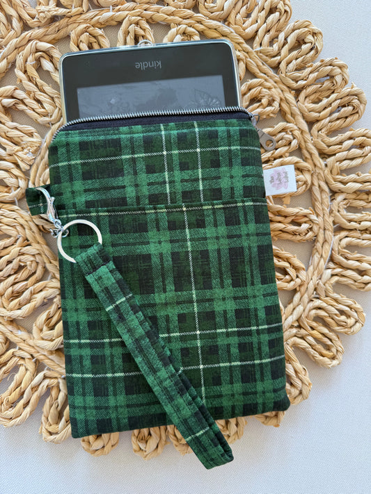 Green Plaid Kindle Sleeve