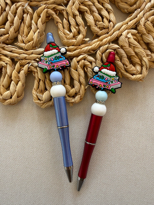 Santa Hat Book stack Pen