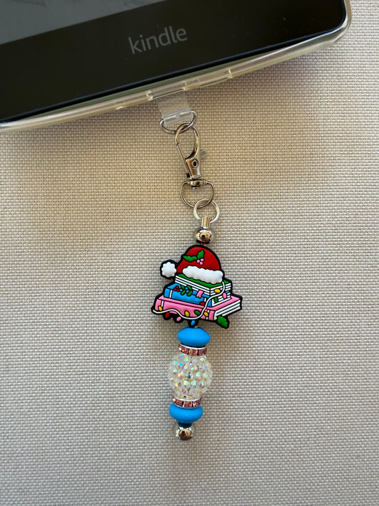 Santa Hat Book Stack Tethered Charm
