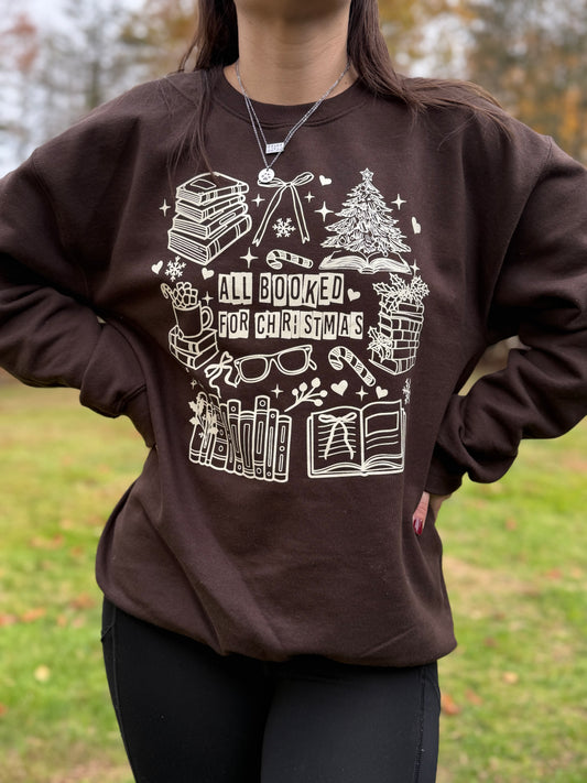 All Booked For Christmas Shirt (beige ink)