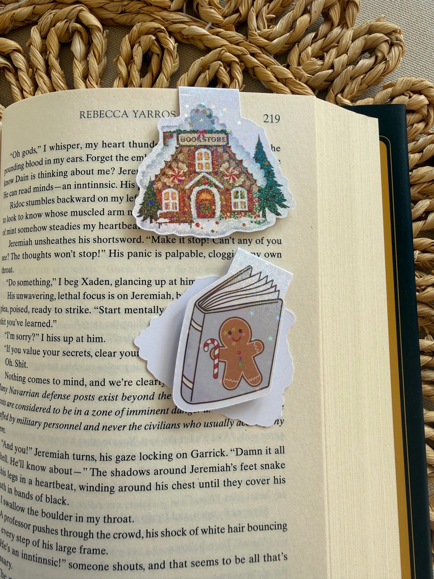 Holographic Gingerbread Bookstore Magnetic Bookmark
