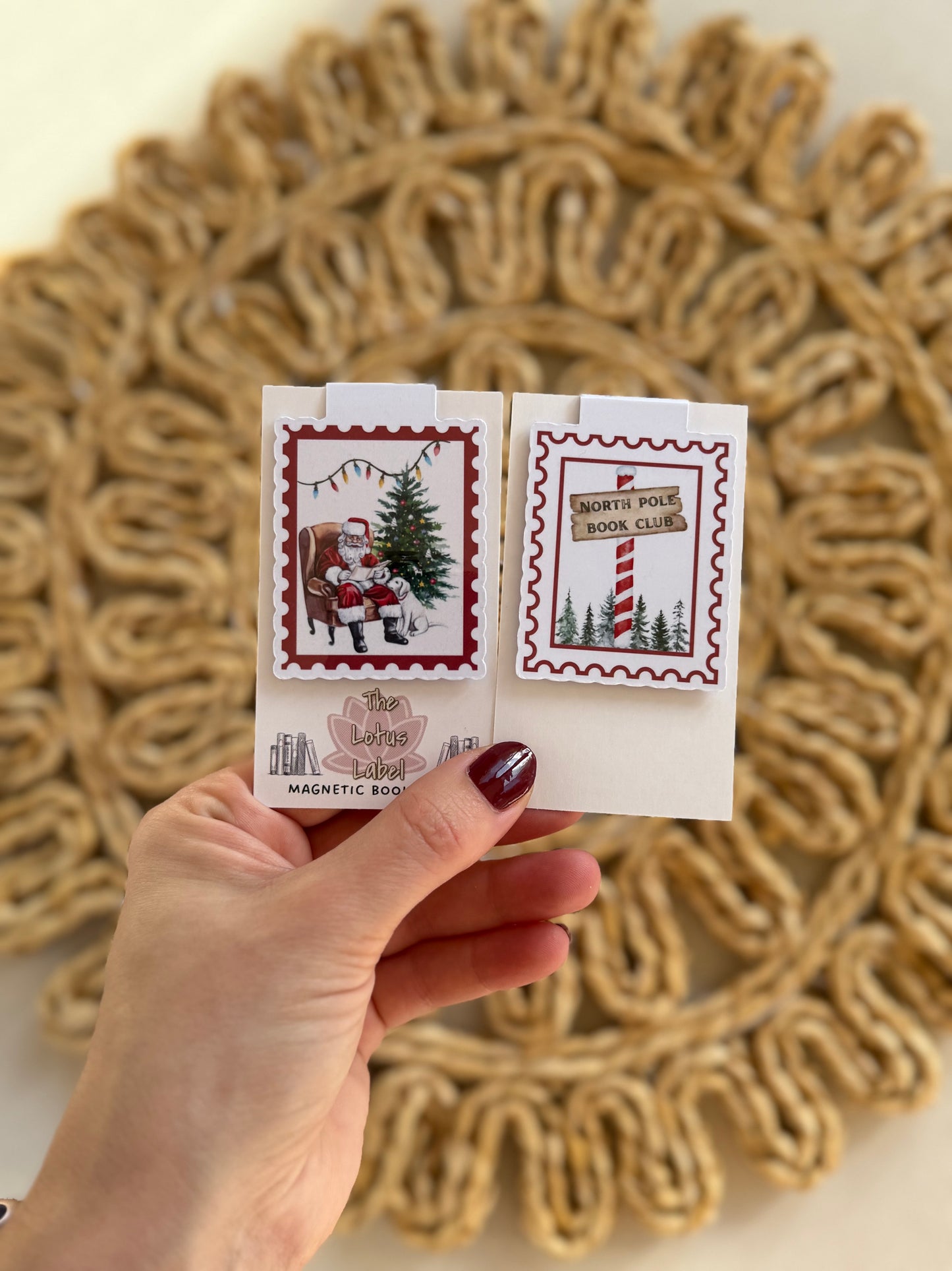 Holiday Stamps Magnetic Bookmark