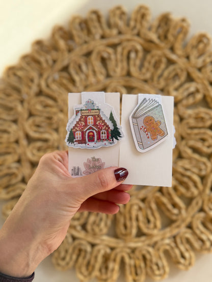 Holographic Gingerbread Bookstore Magnetic Bookmark
