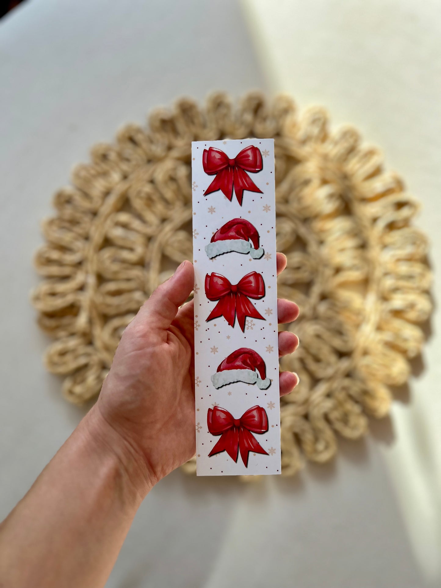 Santa Hats & Bows Classic Bookmark