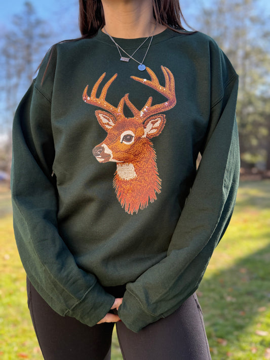 Faux Embroidered Deer Shirt