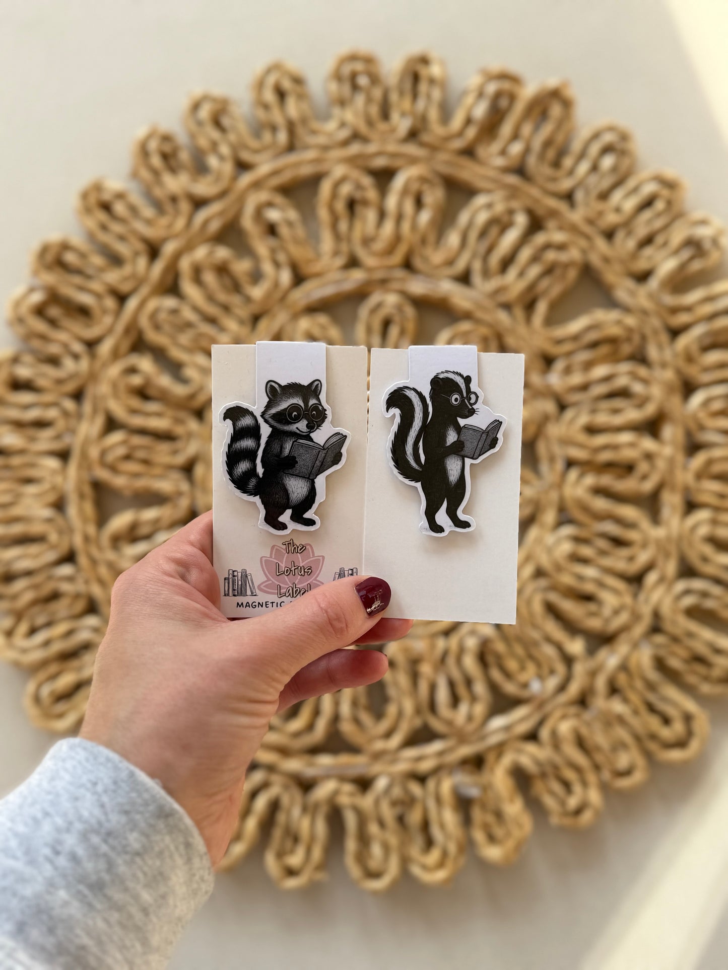 Raccoon/skunk Magnetic Bookmark