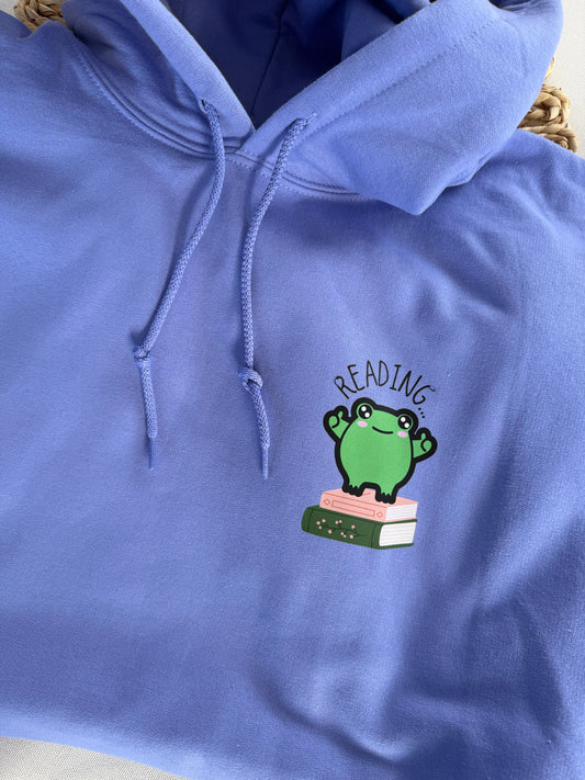 IMPERFECT FRONT DESIGN Frog Friend Hoodie- color: VIOLET size: 2X