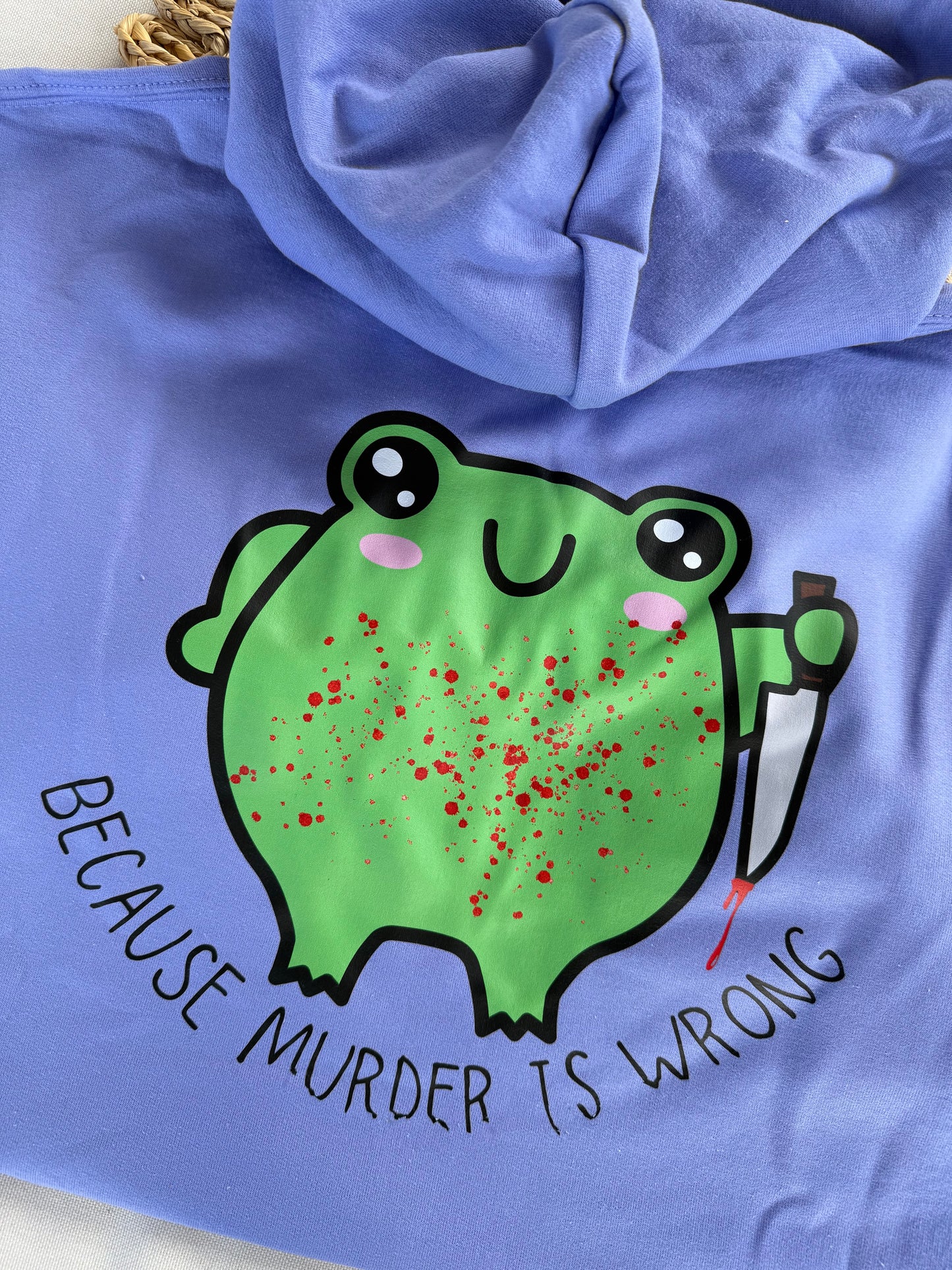 IMPERFECT BACK DESIGN Frog Friend Hoodie- color:VIOLET size:2X