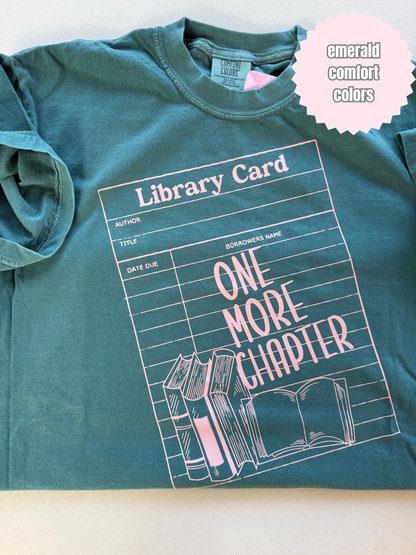 Library Card Shirt (light pink ink)