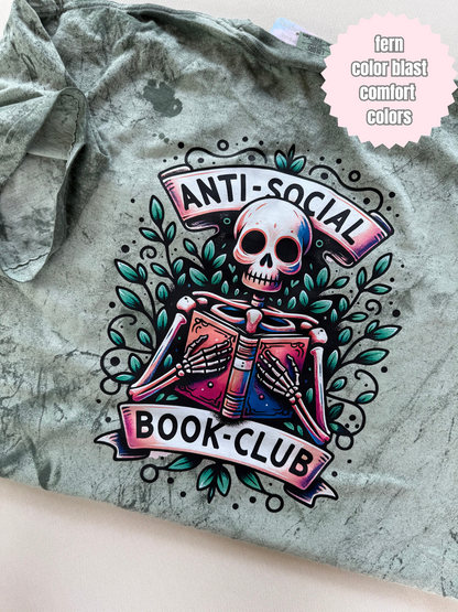 Antisocial Book Club Skeleton Shirt (BACK & POCKET DESIGN)