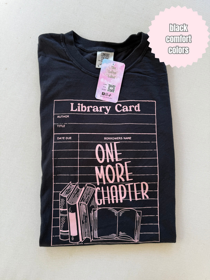 Library Card Shirt (light pink ink)