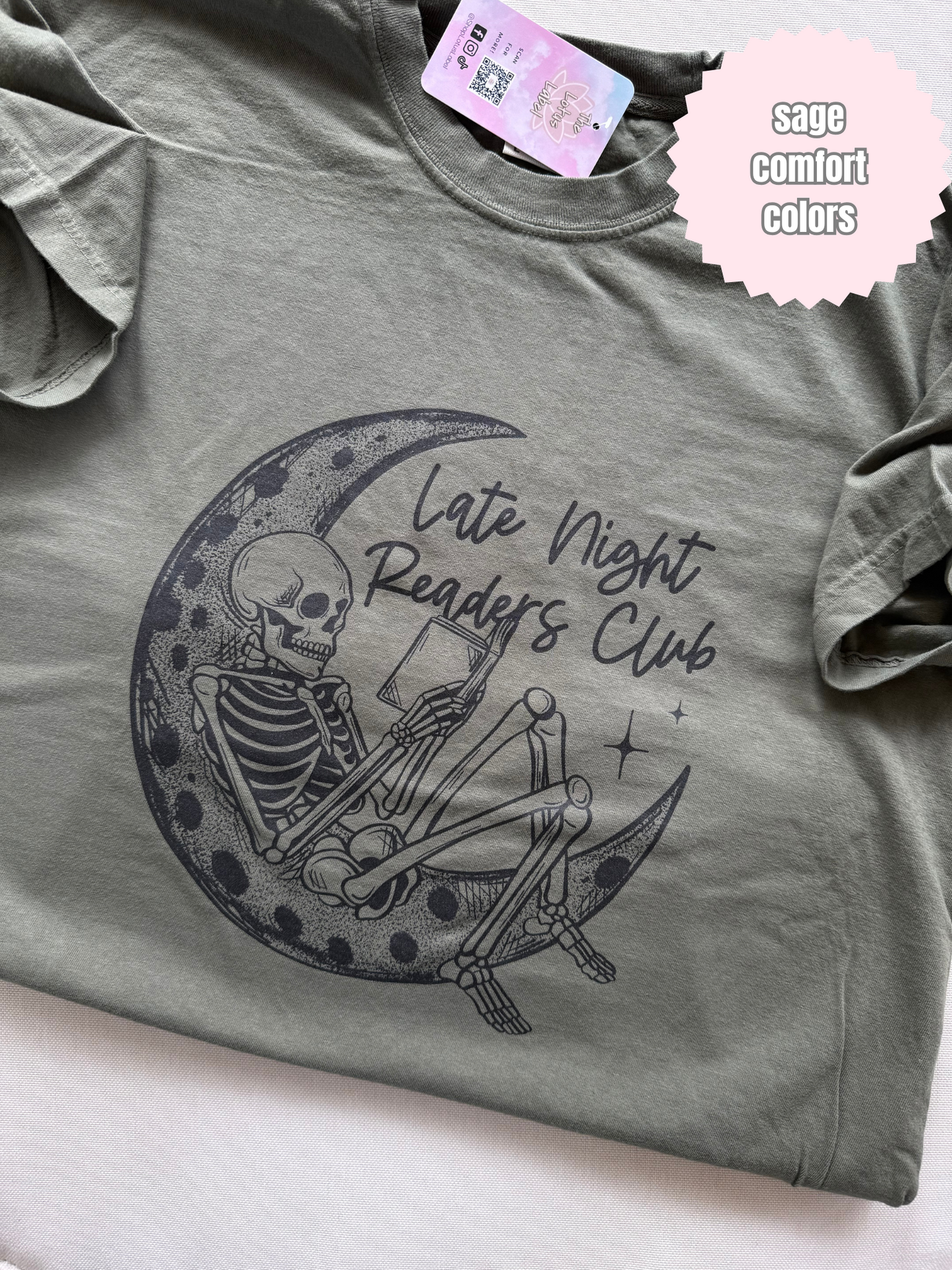 Late Night Readers Club Moon Skelly Shirt