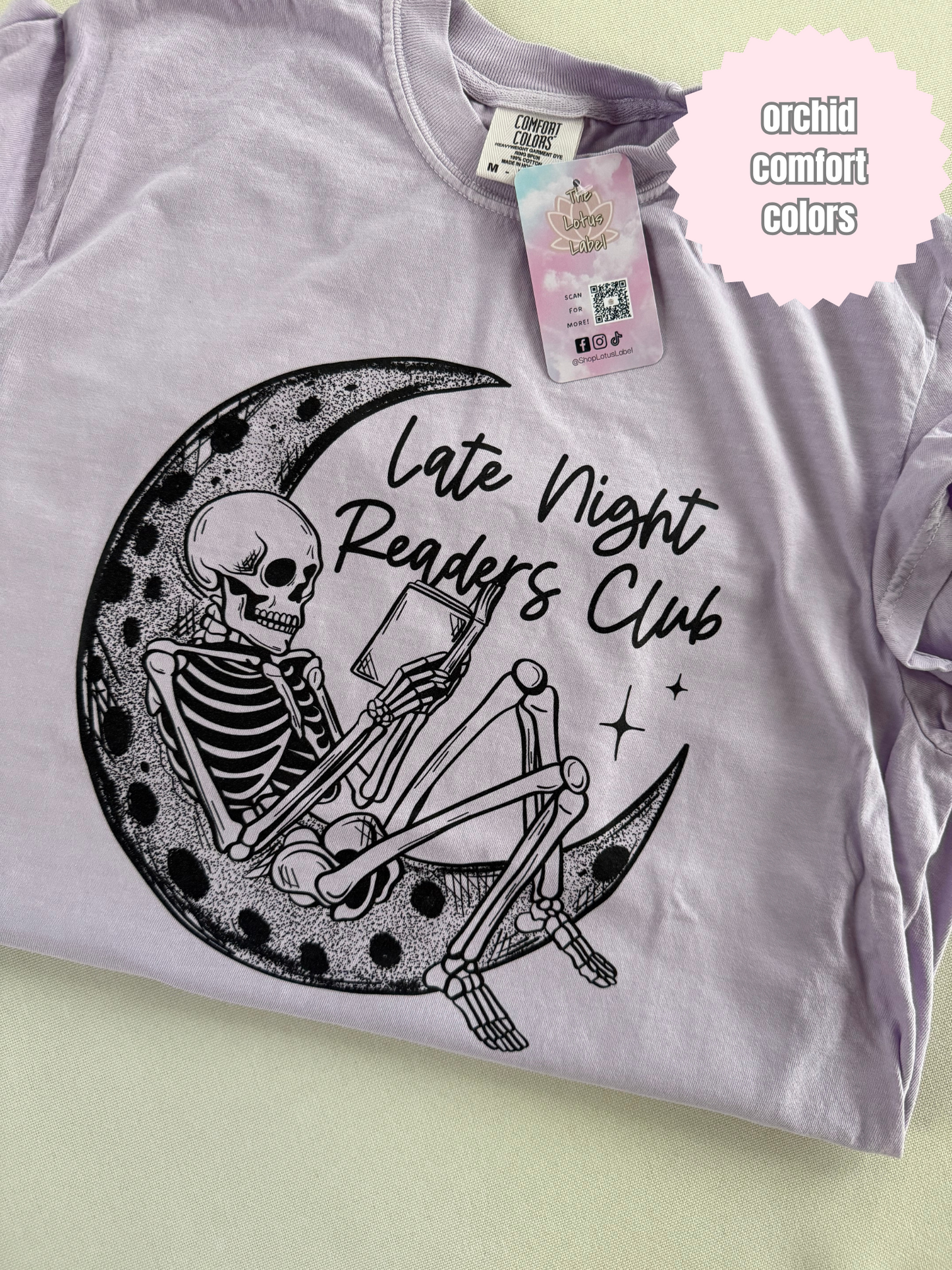 Late Night Readers Club Moon Skelly Shirt