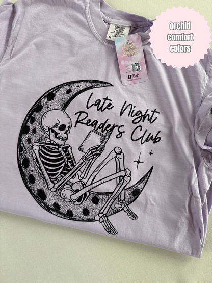 Late Night Readers Club Moon Skelly Shirt